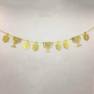 שרשרת לתליה סביבון וחנוכיה